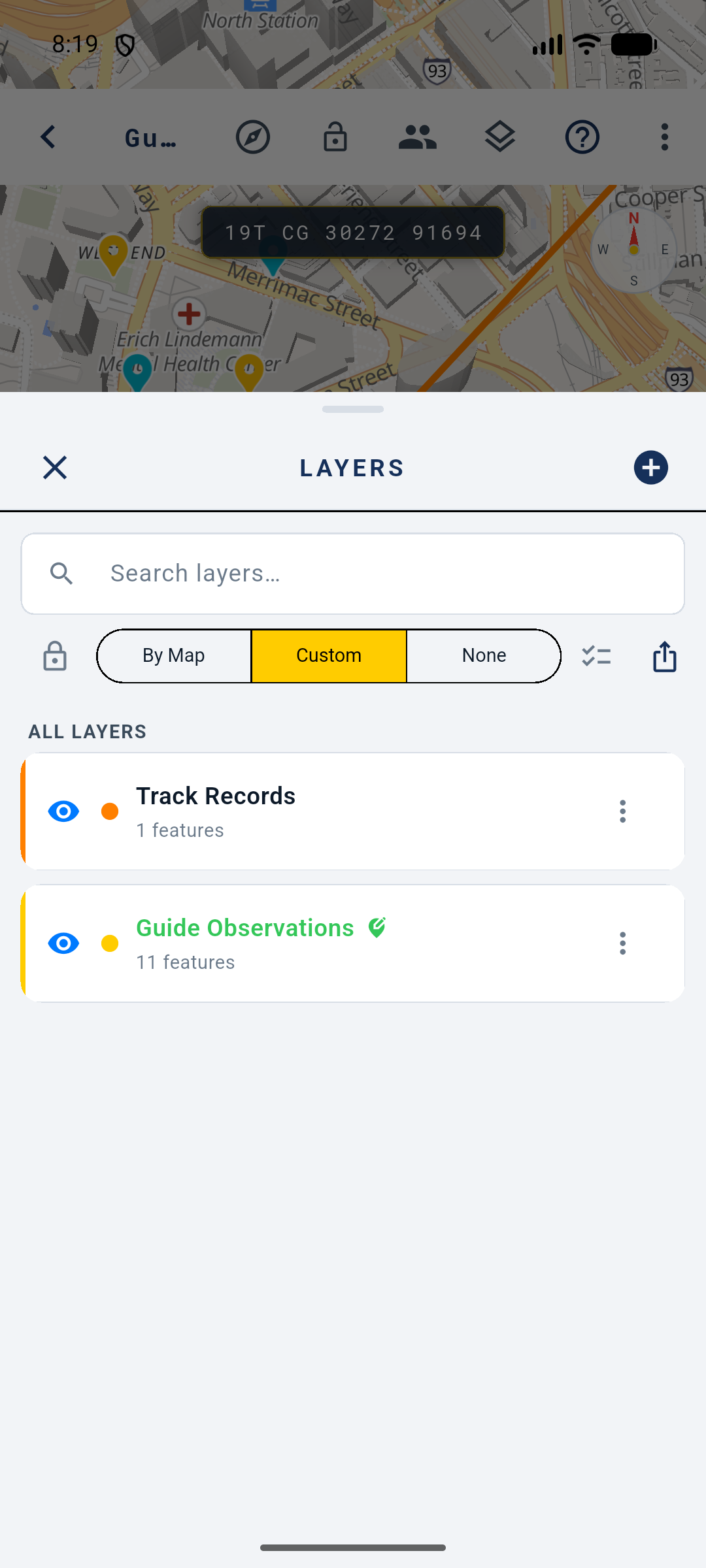 MapNero Android map and layer controls